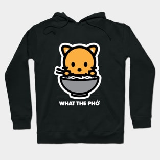 Cat Kitten What The Pho Ramen Noodles Food Animal Lover Cute Hoodie